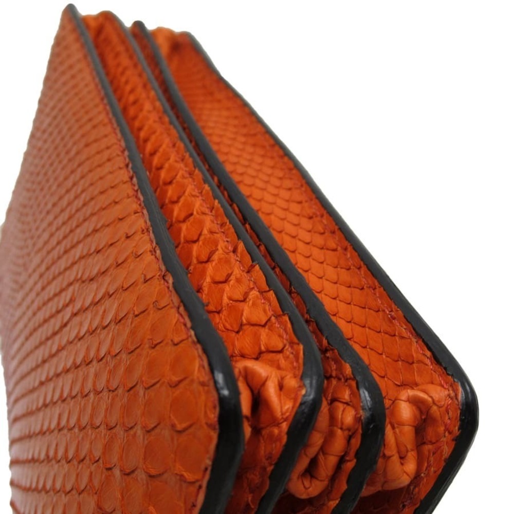 Burberry Python Leather Shoulder Wallet Orange - image 4